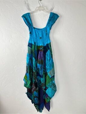 ETC Lazy Daisy Maxi Dress Patchwork Quilted Boho Floral Lagenlook Fairycore